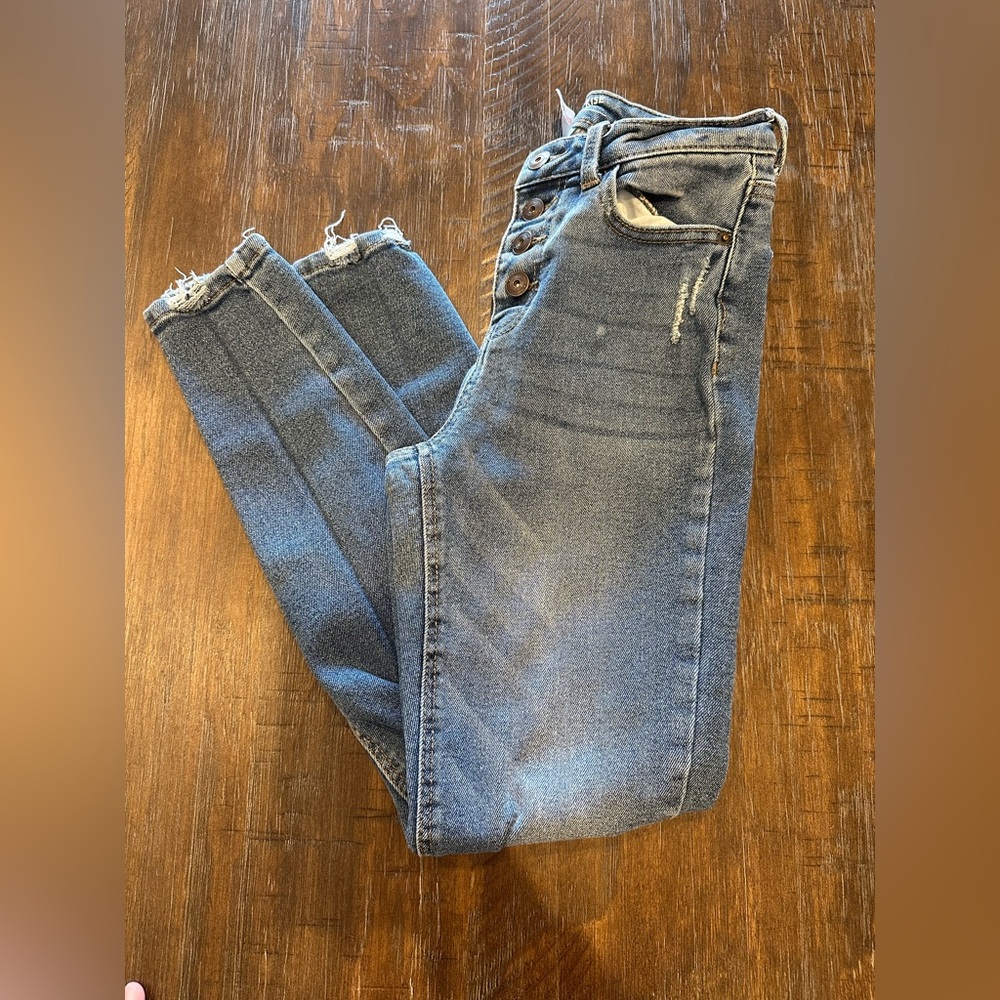 High Rise Distressed Denim Jeans - Picture 11 of 12